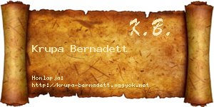 Krupa Bernadett névjegykártya