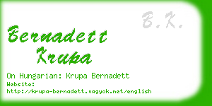 bernadett krupa business card